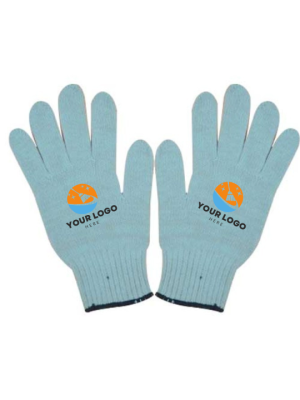 Custom Logo Work Gloves – Sky Blue Comfort Fit